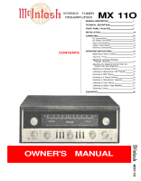 McIntosh MX-110 - Owners manual